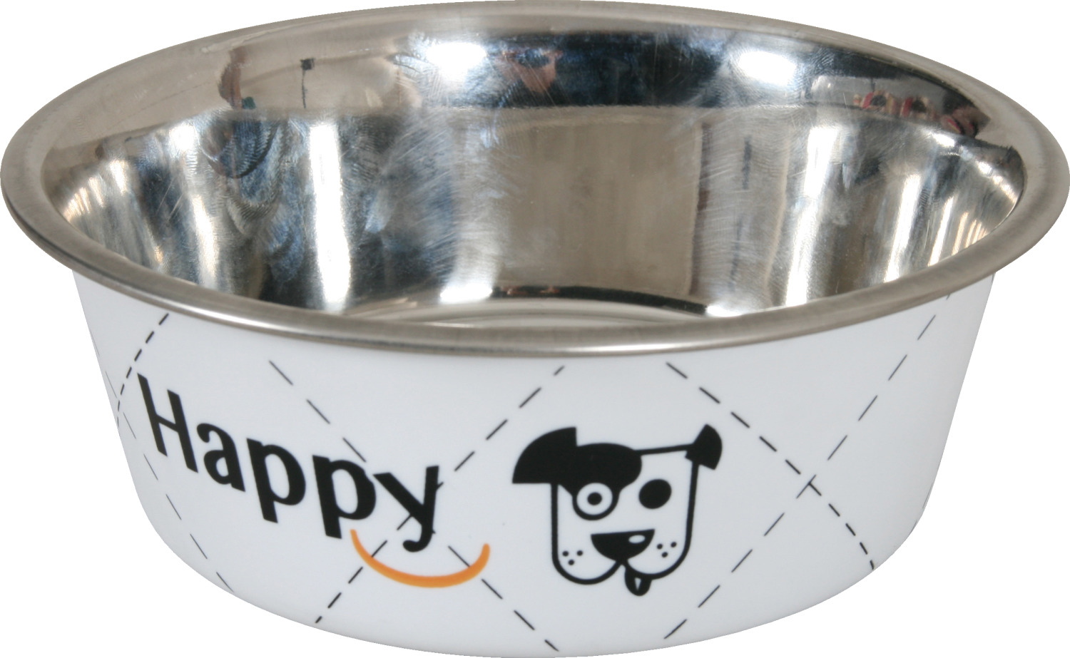 Ecuelle inox Happy diamètre 21 cm pour chiens 1,5 L Blanc