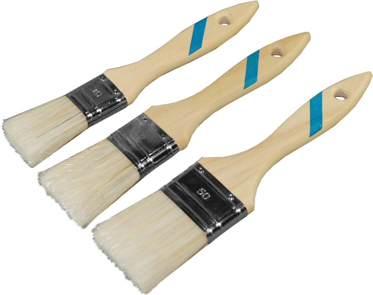 Lot de 3 pinceaux acrylique manche bois