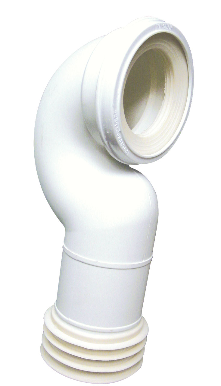 Pipe WC rigide gain de place coudée Pushfit Ø110 mm- WIRQUIN