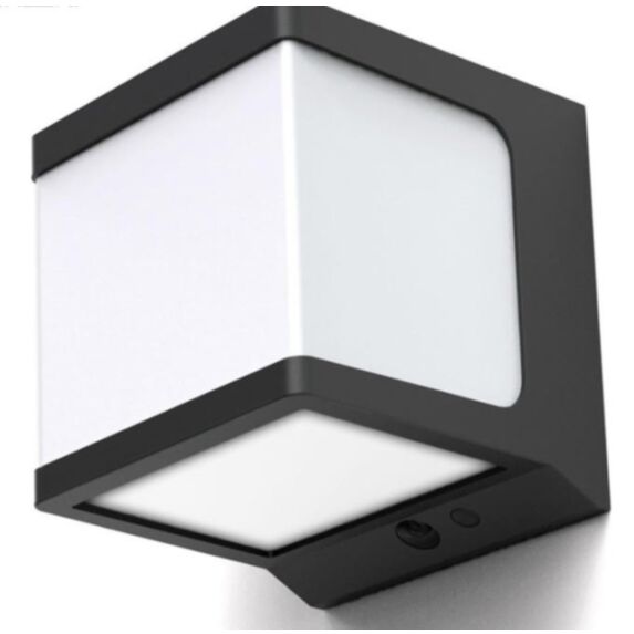 Applique murale ABS 13x12cm noir et blanc détecteur de mouvement solaire