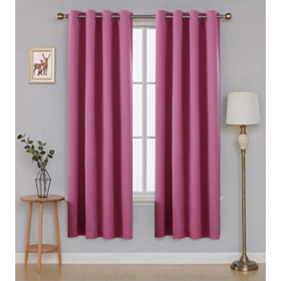 Rideau polyester Oxford 140 x 180 cm rose