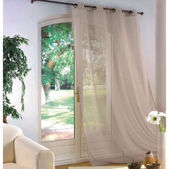 Voilage effet lin 140 x 240 cm rose