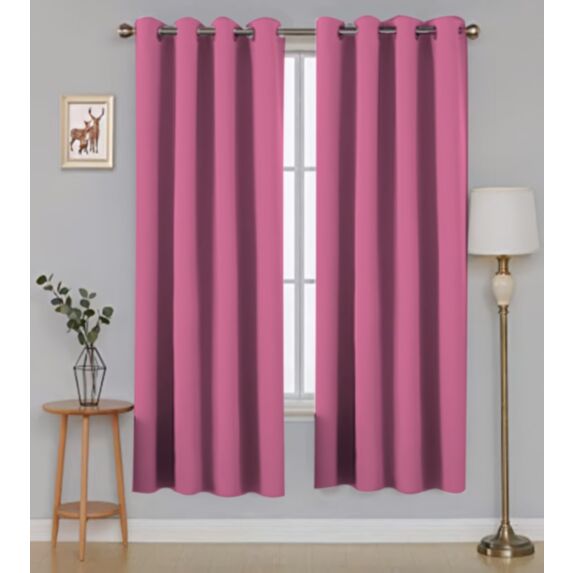 Rideau polyester Oxford 140 x 180 cm rose cosmo