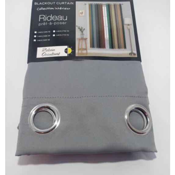 Rideau occultant porte 140 x 280 cm gris