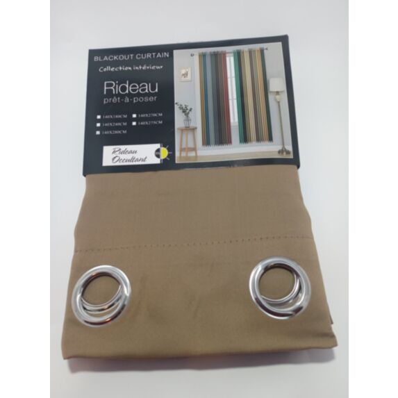 Rideau occultant porte 140 x 280 cm marron clair