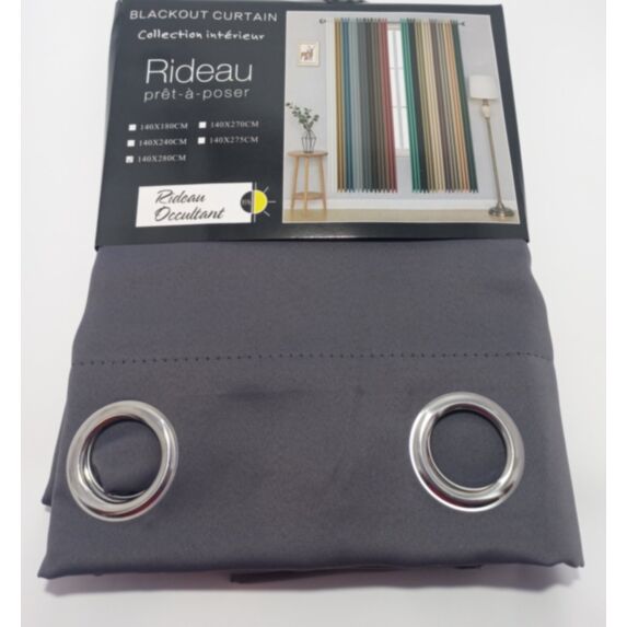 Rideau occultant porte 140 x 280 cm gris foncé