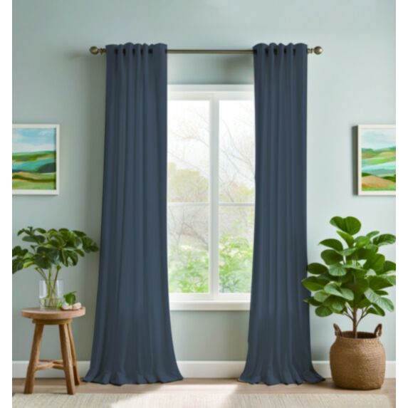 Rideau occultant 140 x 240 cm gris foncé - MAISON BONHEUR