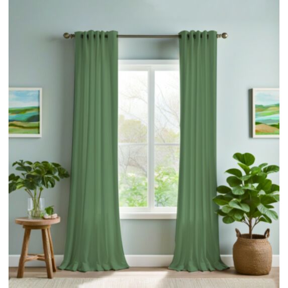Rideau occultant 140 x 240 cm vert olive - MAISON BONHEUR