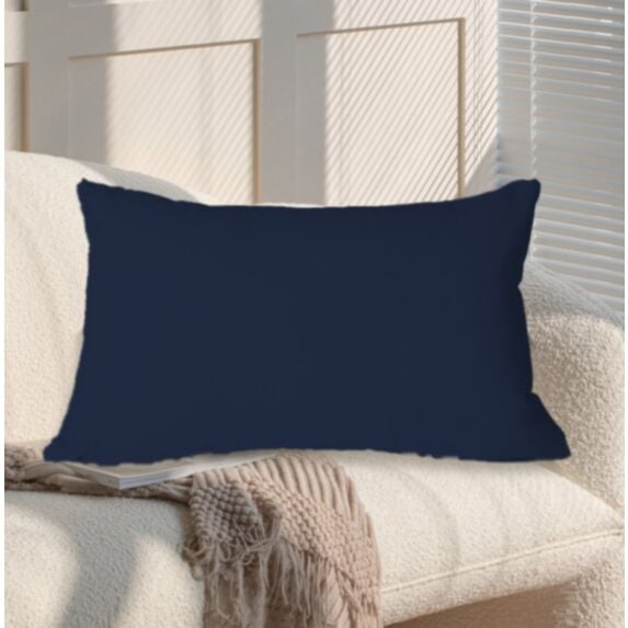 Coussin Oxford 50 x 30 cm bleu marine - MAISON BONHEUR