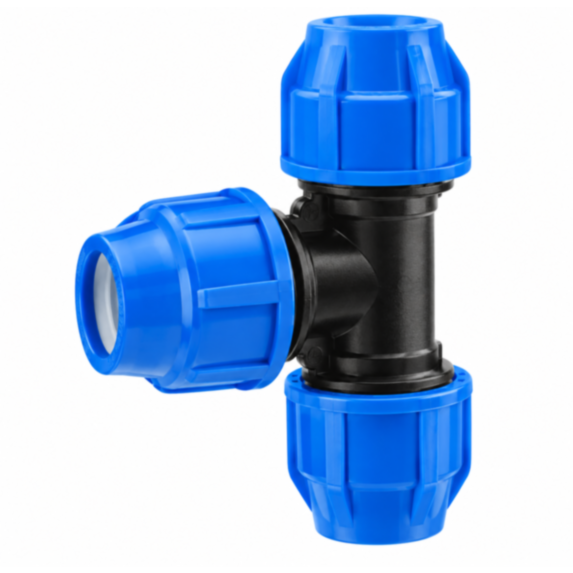 Té PE 90° bague bleue PE Equal Tee Ø40 mm