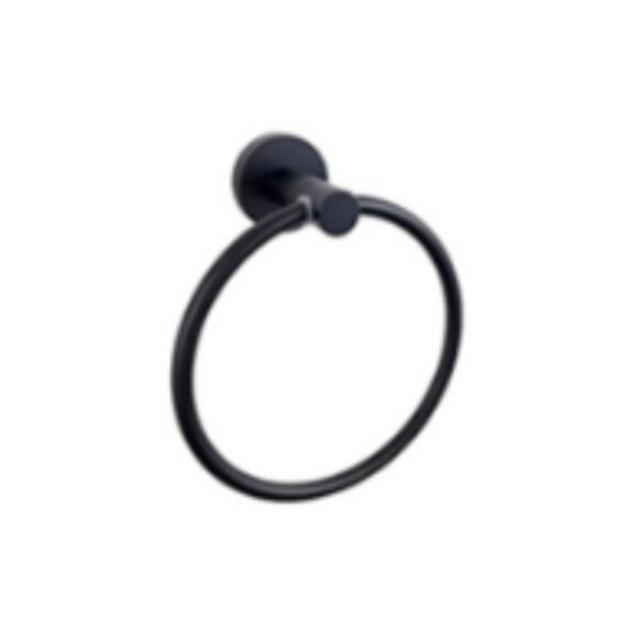 Porte-serviette anneau Acier noir mat