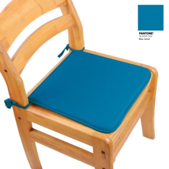 Assise de chaise 40x40x1,8 cm bleu canard - MAISON BONHEUR