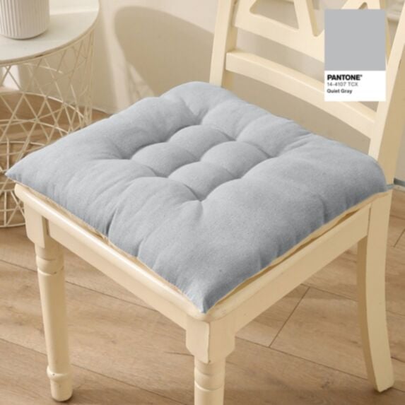 Galette de chaise matelassée 40x40cm gris clair - MAISON BONHEUR