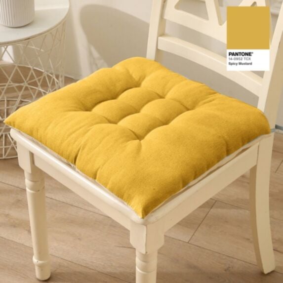 Assise de chaise matelassée 40x40cm moutarde - MAISON BONHEUR