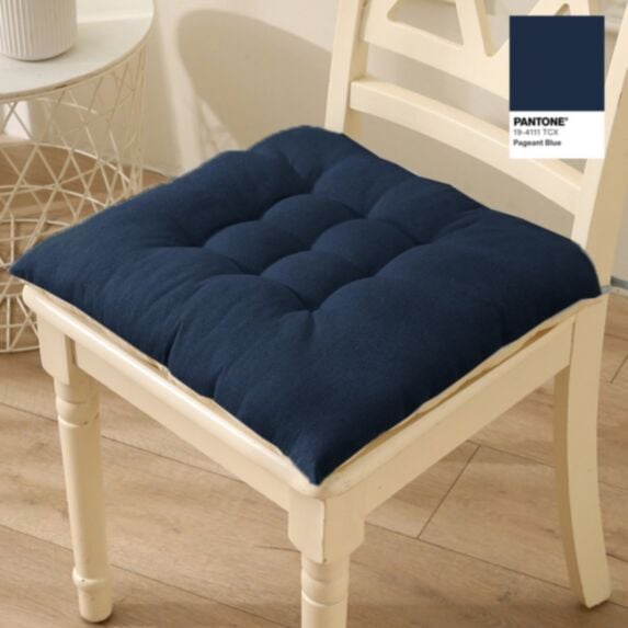 Assise de chaise matelassée 40x40 cm bleu marine - MAISON BONHEUR