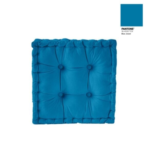 Assise de chaise matelassée 40x40x10 cm bleu canard - MAISON BONHEUR