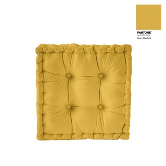 Assise de chaise matelassée 40x40x10 cm moutarde - MAISON BONHEUR