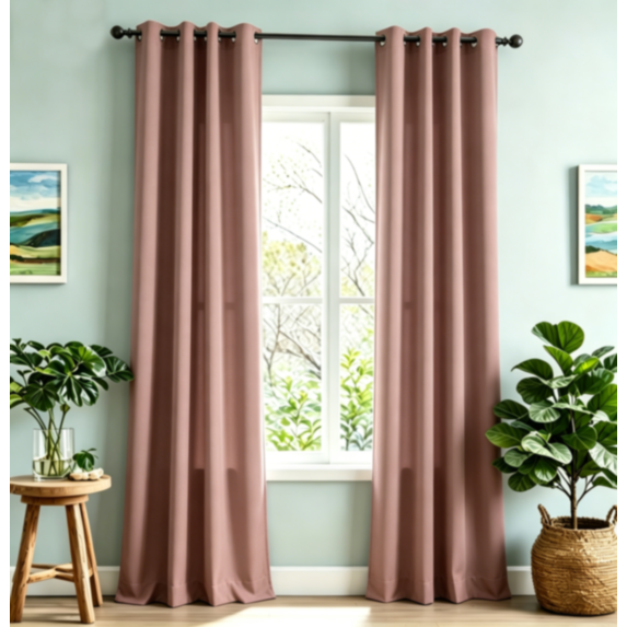 Rideau occultant 135x240cm rose uni