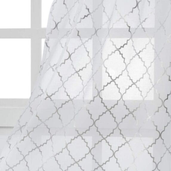 Voilage motif 140x180cm blanc