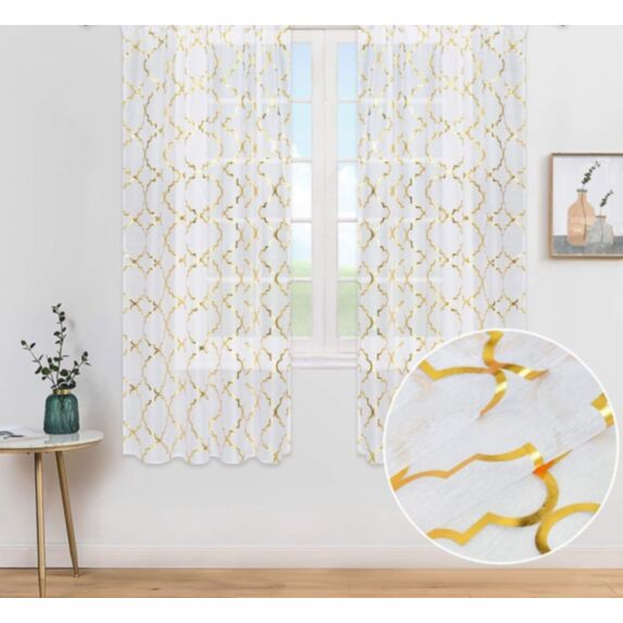 Voilage motif 140x240cm blanc