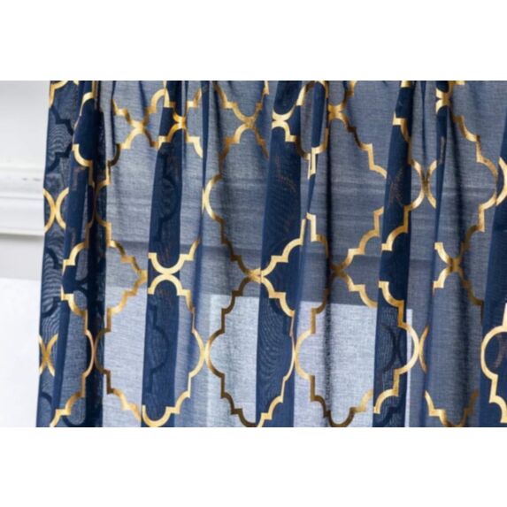 Voilage motif 140x240cm bleu