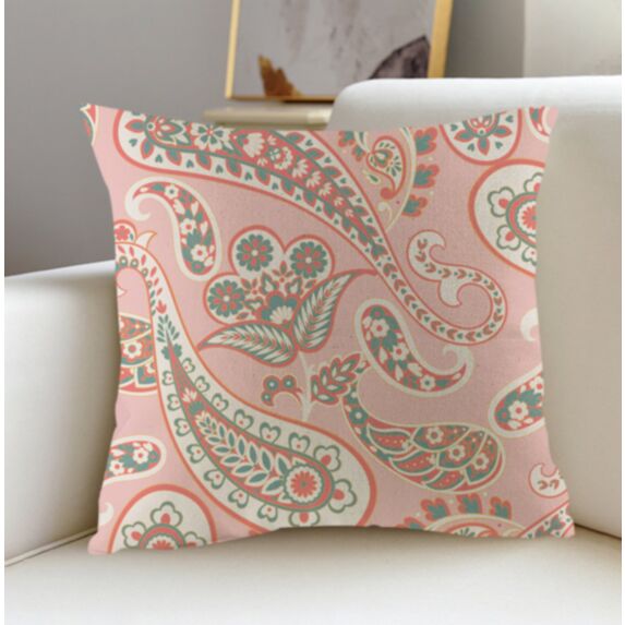 Coussin imprimé Art Abstrait 40x40cm rose - MAISON BONHEUR