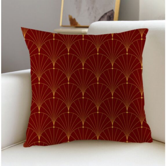 Coussin imprimé Élegance 40x40cm bordeau - MAISON BONHEUR