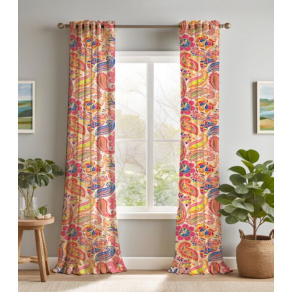 Rideau imprimé Rêve d'été 140x240cm multicolore - MAISON BONHEUR
