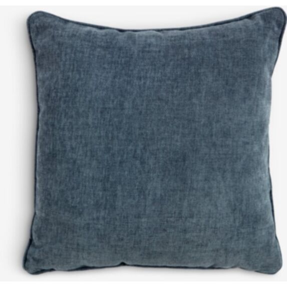 Coussin chenille 45x45cm bleu