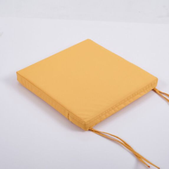 Coussin galette 45x45cm jaune moutarde extérieur