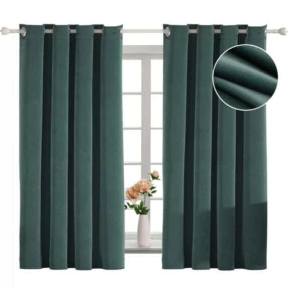 Rideau occultant velours 140x240cm vert