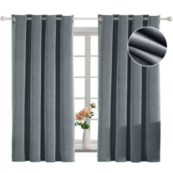 Rideau occultant velours 140x240cm gris