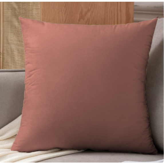Coussin velours 45x45cm rose poudré