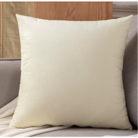 Coussin velours 45x45cm crème