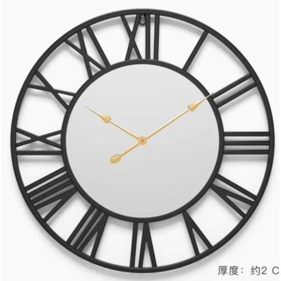 Horloge ronde verre trempé 40x40cm noir décoratif