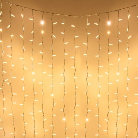 Guirlande lumineuse rideau 300 led 2 m blanc