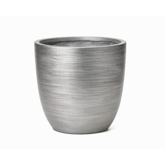 Pot jardin en fibre d'argile Horizon L Ø45cmx43cm argent