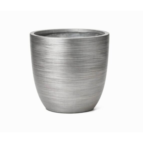 Pot jardin en fibre d'argile Horizon S Ø25cmx23,5cm argent