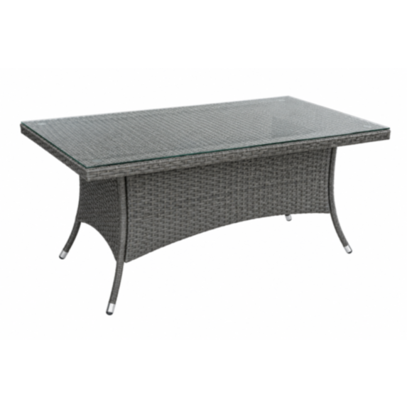 Table de jardin aluminium rectangulaire 160x90x75 gris clair