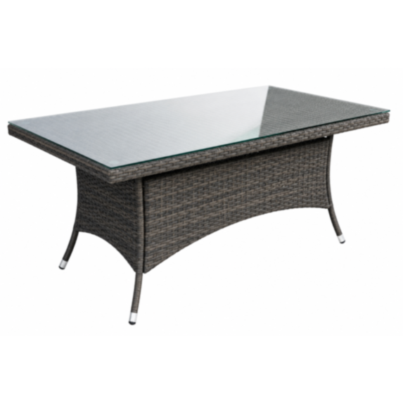 Table de jardin aluminium 160x90x75 cm beige brun