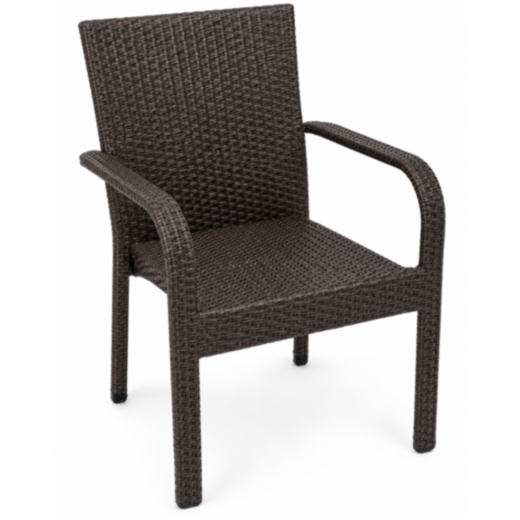 Chaise acier rotin synthétique 52x56x93cm brun