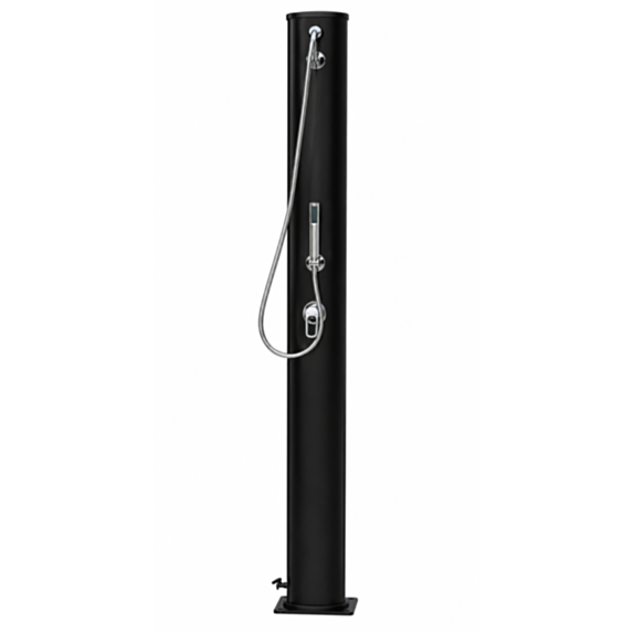 Douche solaire aluminium Ø110mmx200cm 23L noir
