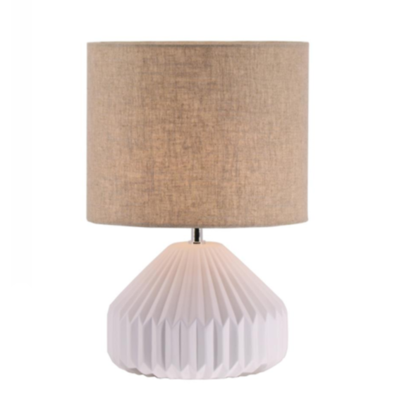 Lampe de table Nara céramique naturel Ø30x46cm blanc