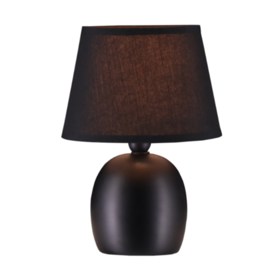 Lampe de table Nova céramique naturel Ø17x23,5cm noir