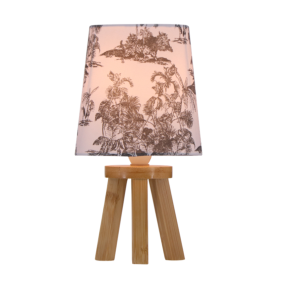 Lampe de table Elora céramique naturel Ø13x24cm imprimé blanc et noir