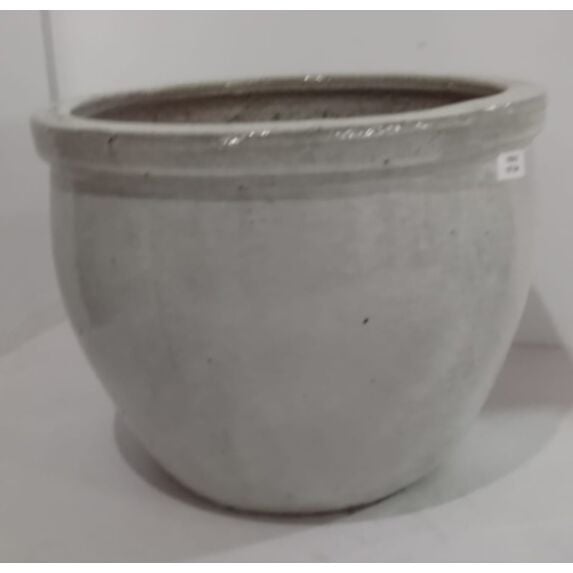 Pot céramique blanc à rebord Ø48 cm - VANERON