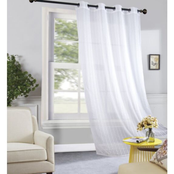Voilage brodé polyester blanc 140×240 - DYLREV