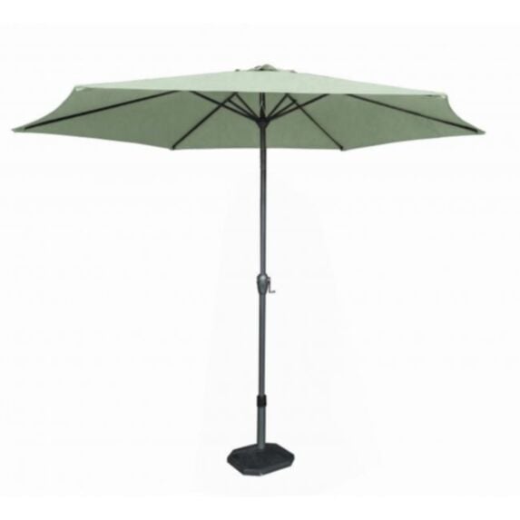 Parasol aluminium 3m Ø 6 baleines toile polyester 160g/m² vert ou terracotta inclinaison