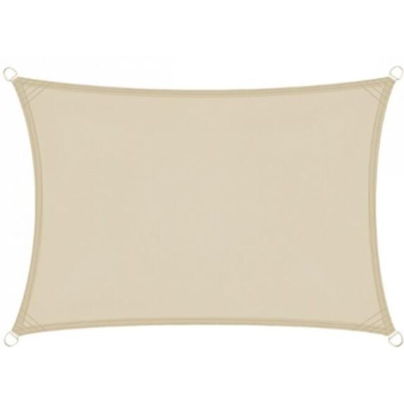 Voile d'ombrage rectangle beige 4x3m