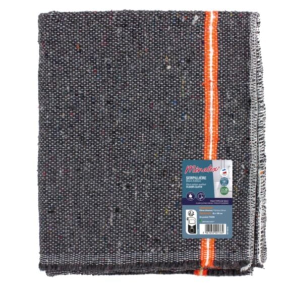 Serpillère tissage noir 45 x 100 cm - MENATEX